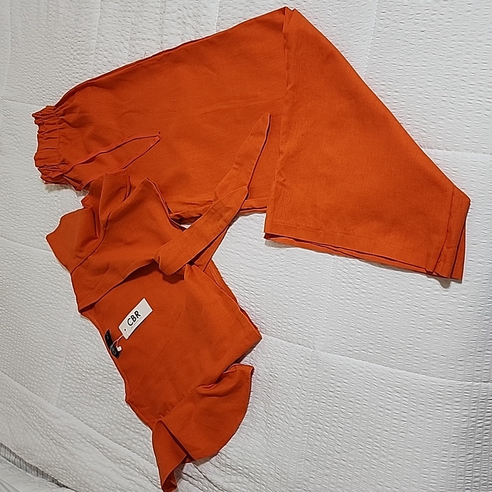 Crop tot with wide leg pant set